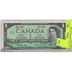 CANADIAN CENTENNIAL ONE DOLLAR BILL