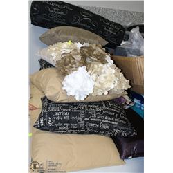 STACK OF ASSORTED SHOWHOME PILLOWS
