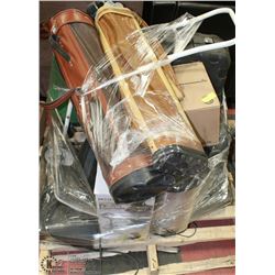 PALLET WITH ASSORTED ITEMS INCL NEW FONDUE SET,