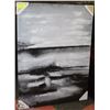 Image 1 : BLACK & WHITE ABSTRACT PRINT ON CANVAS 40.5X30