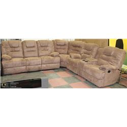 NEW CHICAGO LIGHT BROWN MICROFIBRE RECLINING