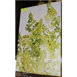 LOT OF 2 LEAVES CANVAS PRINTS 24X8