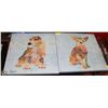 Image 1 : PAIR OF CANVAS DOG PRINTS - MADE OF MAPS 24X24