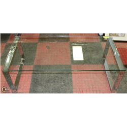 SHOWHOME TEMPERED GLASS AND STEEL COFFEE TABLE