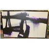 Image 1 : FRAMED CANVAS PURPLE ABSTRACT PRINT 45X72