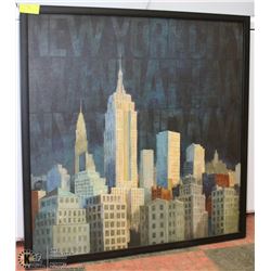 CITY FRAMED CANVAS PRINT 36X36