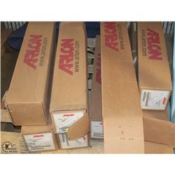 PALLET WITH PRINT SHOP BANNER PRINTER ROLLS