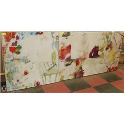 SHOWHOME PAIR OF ASSORTED SIZE ABSTRACT CANVAS