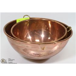 PAIR OF VINTAGE COPPER BOWLS