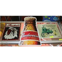 LOT OF 3 METAL SIGNS