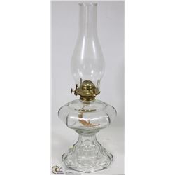VINTAGE GLASS OIL LAMP