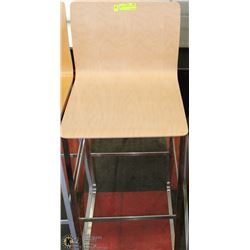 MAPLE POLISHED STEEL BAR STOOL 30"H