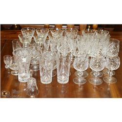 LARGE COLLECTION OF  PINWHEEL CRYSTAL GLASSES,