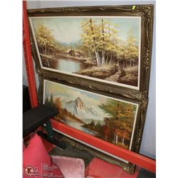 LARGE FRAMED OIL ON CANVAS X2
