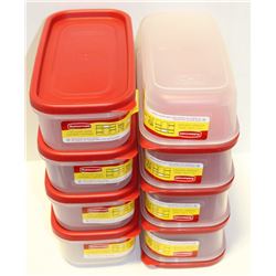 LOT OF 8 1.18L RUBBERMAID CONTAINERS
