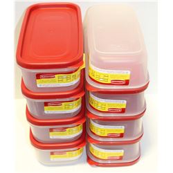 LOT OF 8 1.18L RUBBERMAID CONTAINERS