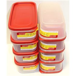 LOT OF 8 1.18L RUBBERMAID CONTAINERS