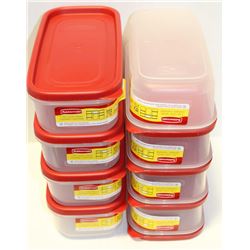 LOT OF 8 1.18L RUBBERMAID CONTAINERS