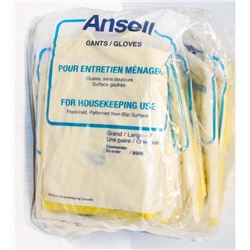 LOT OF 12 PAIRS OF ANSELL HOUSE KEEPING GLOVES