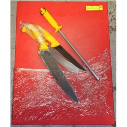 3 HENCKELS ICE HARDENED KNIVES - NEED SHARPENING