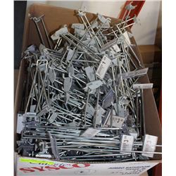 BOX OF PRICE TAG HOLDERS FOR PEGBOARD