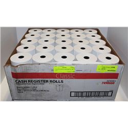 CASE OF 50 ROLLS RECIEPT PAPER 1PLY