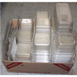 BOX OF ASSORTED 1/3 AND 1/6 INSERTS WITH LIDS
