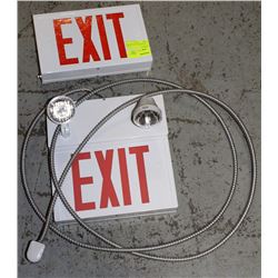 2 EXIT SIGNS WITH EMERGENCY LIGHTS