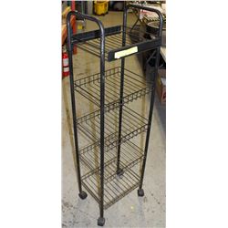 5 TIER METAL DISPLAY RACK ON CASTORS