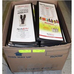 LOT OF 58 - 4 PAGE MENU COVERS 6"X18"