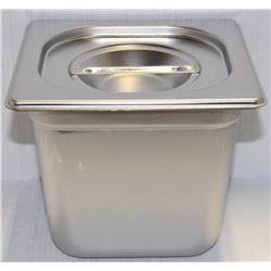 ME#13 S/S FOOD PAN ONE FOURTH SIZE 6" DEEP W/ LID