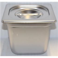 ME#13 S/S FOOD PAN ONE FOURTH SIZE 6" DEEP W/ LID