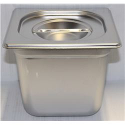 ME#13 S/S FOOD PAN ONE FOURTH SIZE 6" DEEP W/ LID