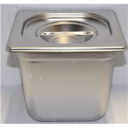 ME#13 S/S FOOD PAN ONE FOURTH SIZE 6" DEEP W/ LID