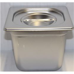 ME#13 S/S FOOD PAN ONE FOURTH SIZE 6" DEEP W/ LID