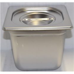 ME#13 S/S FOOD PAN ONE FOURTH SIZE 6" DEEP W/ LID