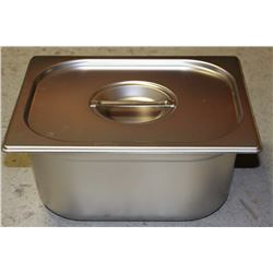 ME#12 S/S FOOD PAN HALF SIZE 6" DEEP W/ LID