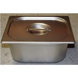 ME#12 S/S FOOD PAN HALF SIZE 6" DEEP W/ LID