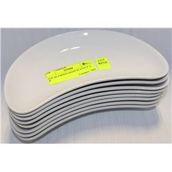 LOT OF 8 MOON SHAPE PLATES 8" X 4"
