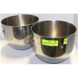 2 STAINLESS STEEL MIXING BOWLS FOR KITCHEN AID