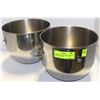 Image 1 : 2 STAINLESS STEEL MIXING BOWLS FOR KITCHEN AID