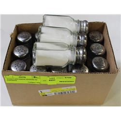 18 SALT AND PEPPER SHAKERS W/ CONTENTS