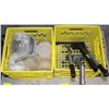 Image 1 : 2 MILK CRATES W/ GRILL SCRAPERS, SQUEEGEE AND