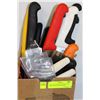 Image 1 : BOX OF KNIVES, SCISSORS, CAN OPENER AND SHARPENER
