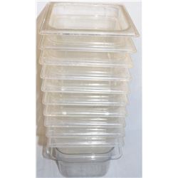 LOT OF 11 DEEP 1/6 SIZE PLASTIC INSERTS