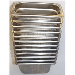 LOT OF 12 DEEP 1/9 SIZE STAINLESS STEEL INSERTS