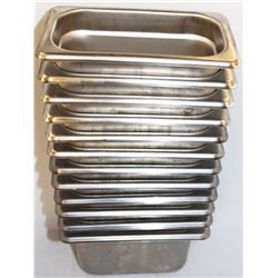 LOT OF 12 DEEP 1/9 SIZE STAINLESS STEEL INSERTS