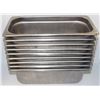 Image 1 : LOT OF 9 SHALLOW 1/3 SIZE STAINLESS STEEL INSERTS