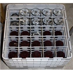 DISH RACKS W/ 25 GLASSES IN ASSORTED STYLES