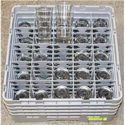 DISH RACK W/ 25 BEVERAGE GLASSES (2 SIZES)